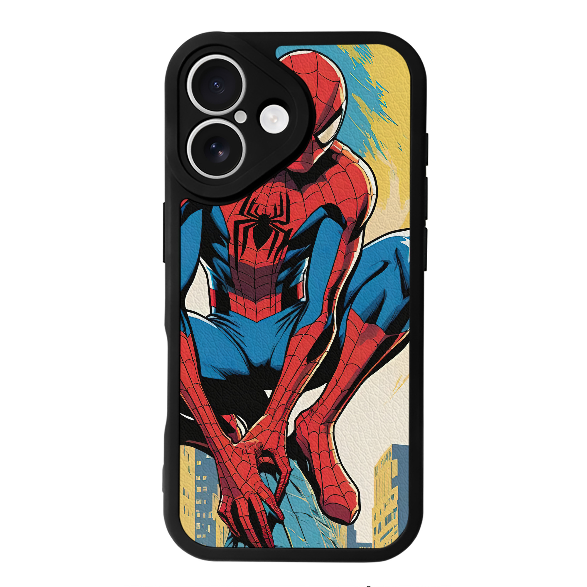 （画像用） Spider Man スパイダーマン 【iPhone 16シリーズ対応】シリコンスマホケース（レザー調） 材質：シリコン